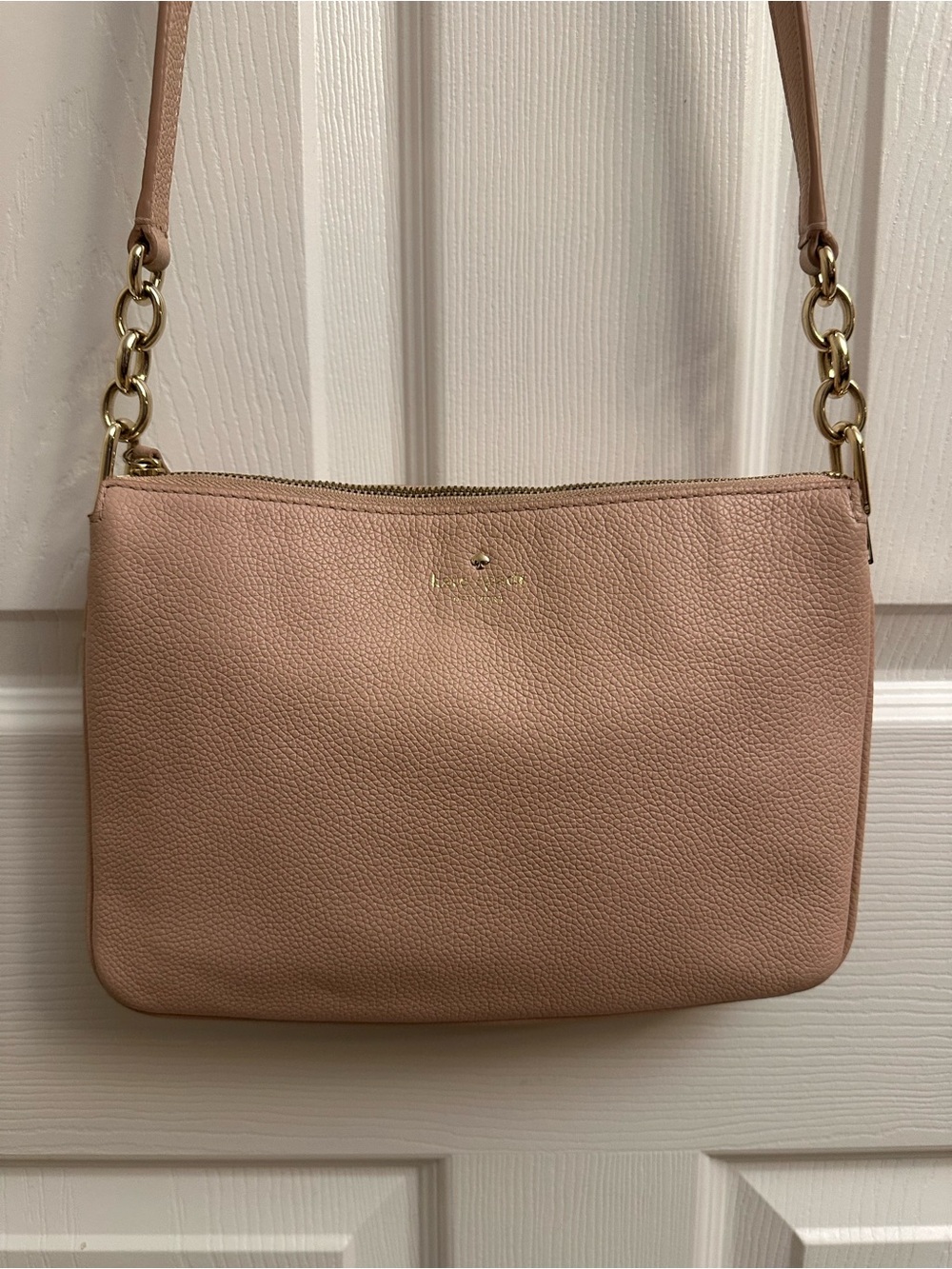 kate spade Blush Pink Pebbled Leather Crossbody with Gold Hardware
